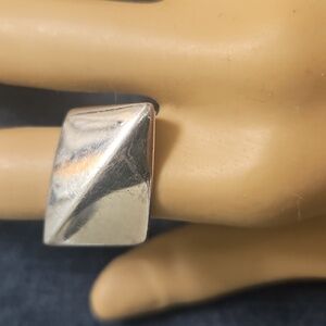 Vintage Danish Modernist Geometric Silver Ring Sz 7.5